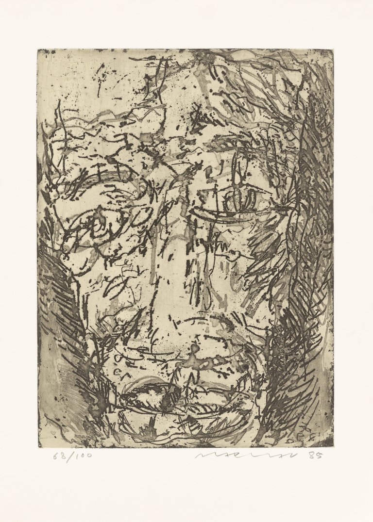 Auf diesem Bild ist das folgende Kunstwerk zu sehen:  Marwan. Kopf. 1985.