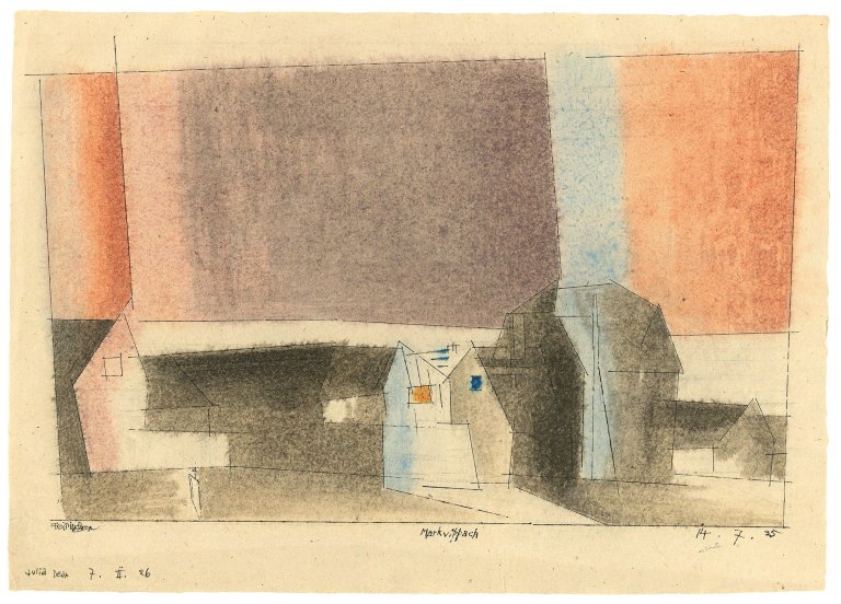 Auf diesem Bild ist das folgende Kunstwerk zu sehen: Lyonel Feininger. „Markvippach“. 1925.