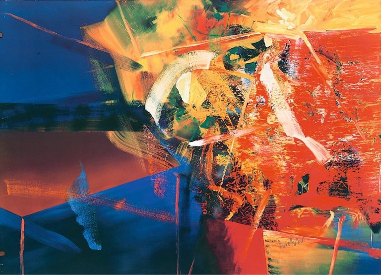 Auf diesem Bild ist das folgende Kunstwerk zu sehen: Gerhard Richter. Abstraktes Bild. 1990.