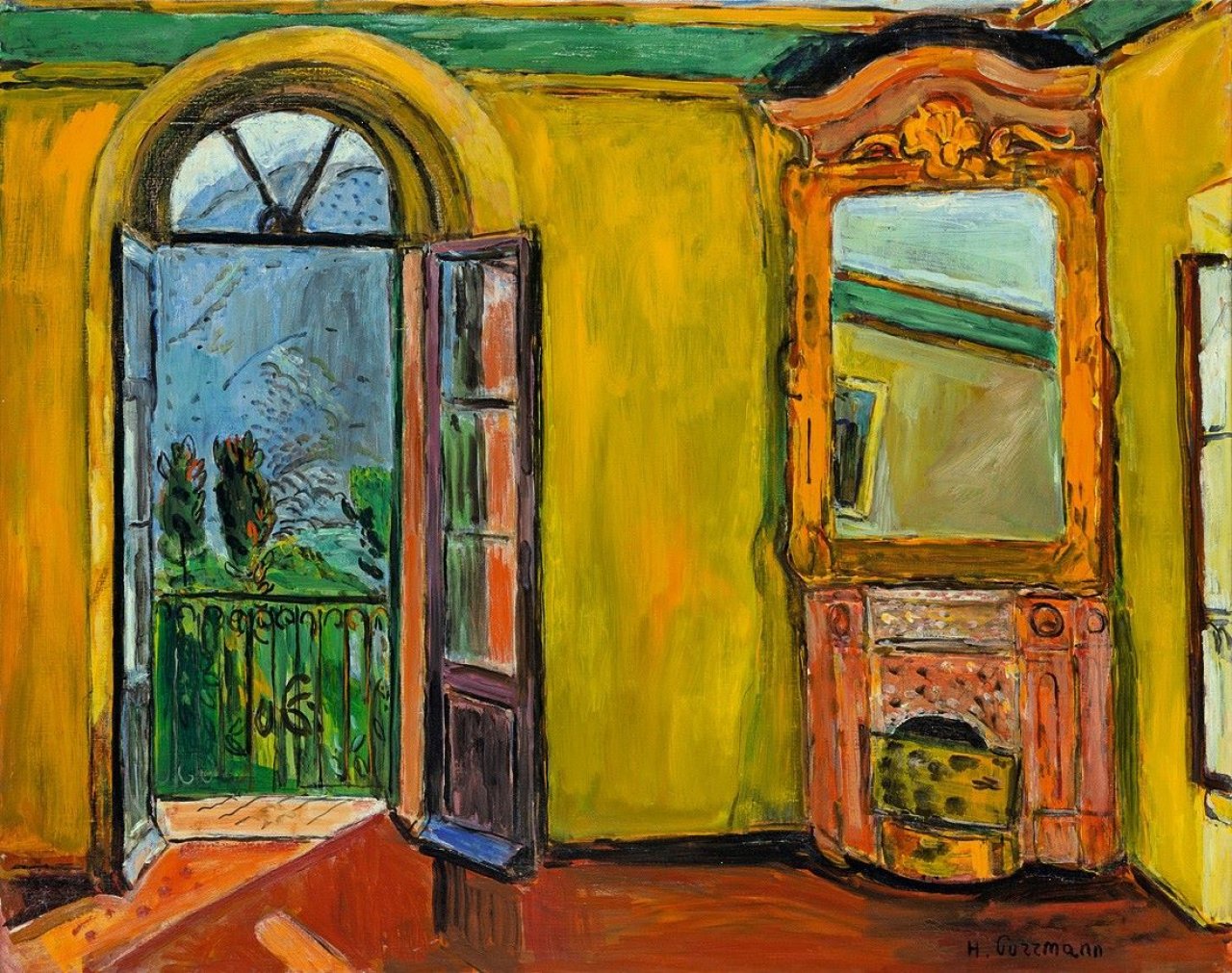 Auf diesem Bild ist das folgende Kunstwerk zu sehen: Hans Purrmann. „Das Hesse-Zimmer in der Casa Camuzzi“. 1951.