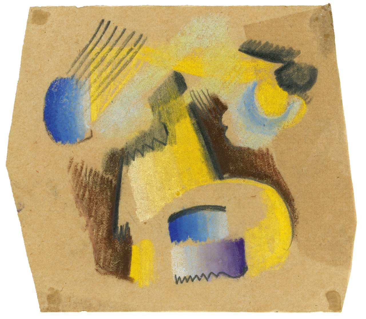 Auf diesem Bild ist das folgende Kunstwerk zu sehen: Ludwig Hirschfeld-Mack. Ohne Titel (Flächenkomposition mit Farbverläufen). 1921.