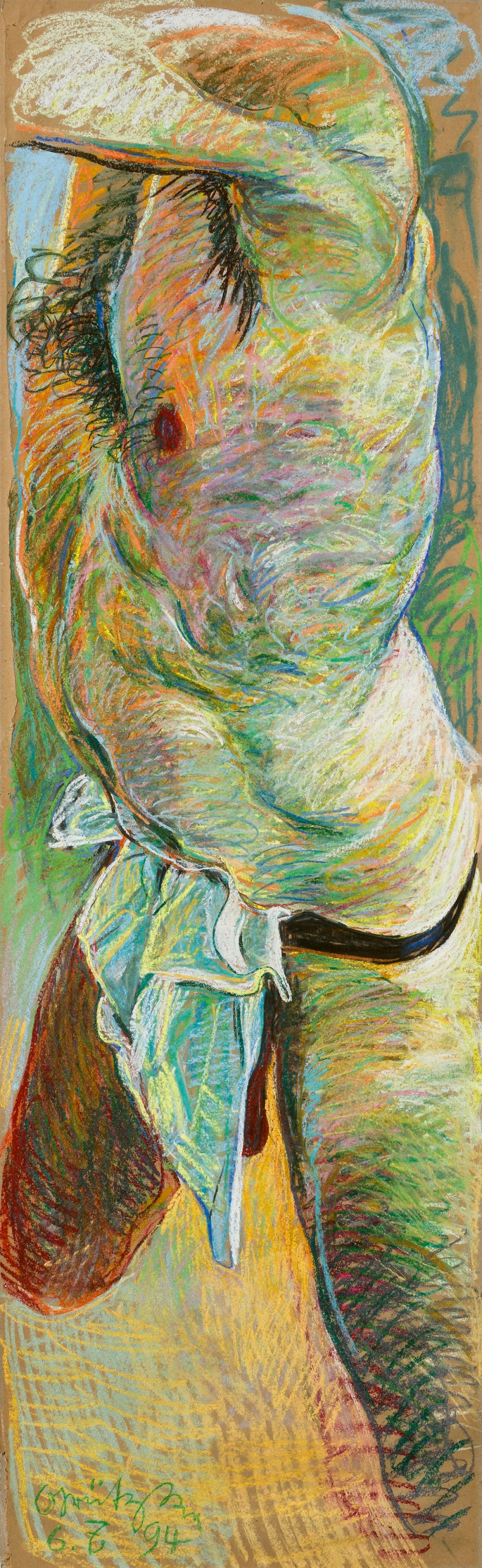 Auf diesem Bild ist das folgende Kunstwerk zu sehen: Johannes Grützke. Männlicher Akt. 1994.