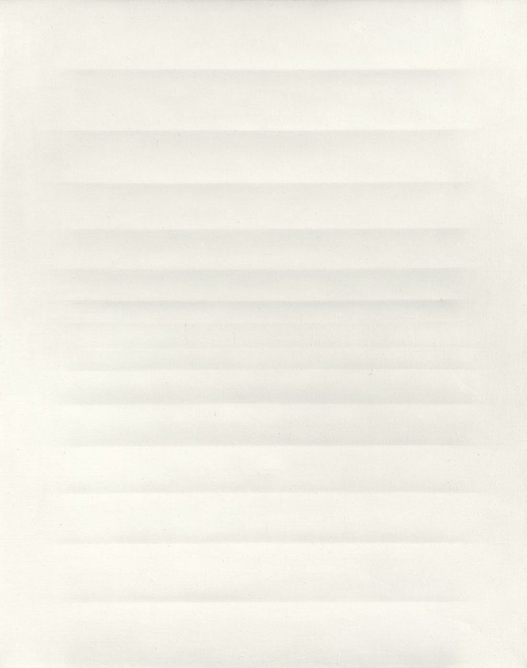 Auf diesem Bild ist das folgende Kunstwerk zu sehen: Raimund Girke. „Ruhiges Weißkontinuum“. 1963.