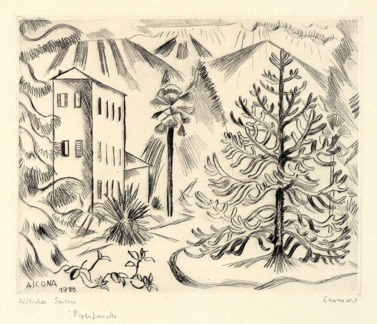 Auf diesem Bild ist das folgende Kunstwerk zu sehen: Richard Seewald. „Südlicher Garten“. 1919.