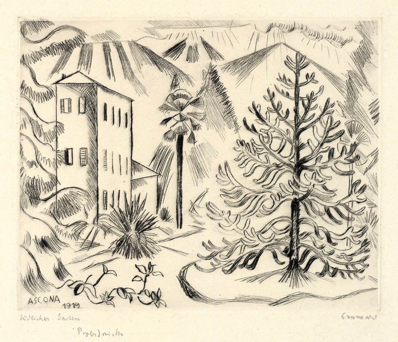 Auf diesem Bild ist das folgende Kunstwerk zu sehen: Richard Seewald. „Südlicher Garten“. 1919.