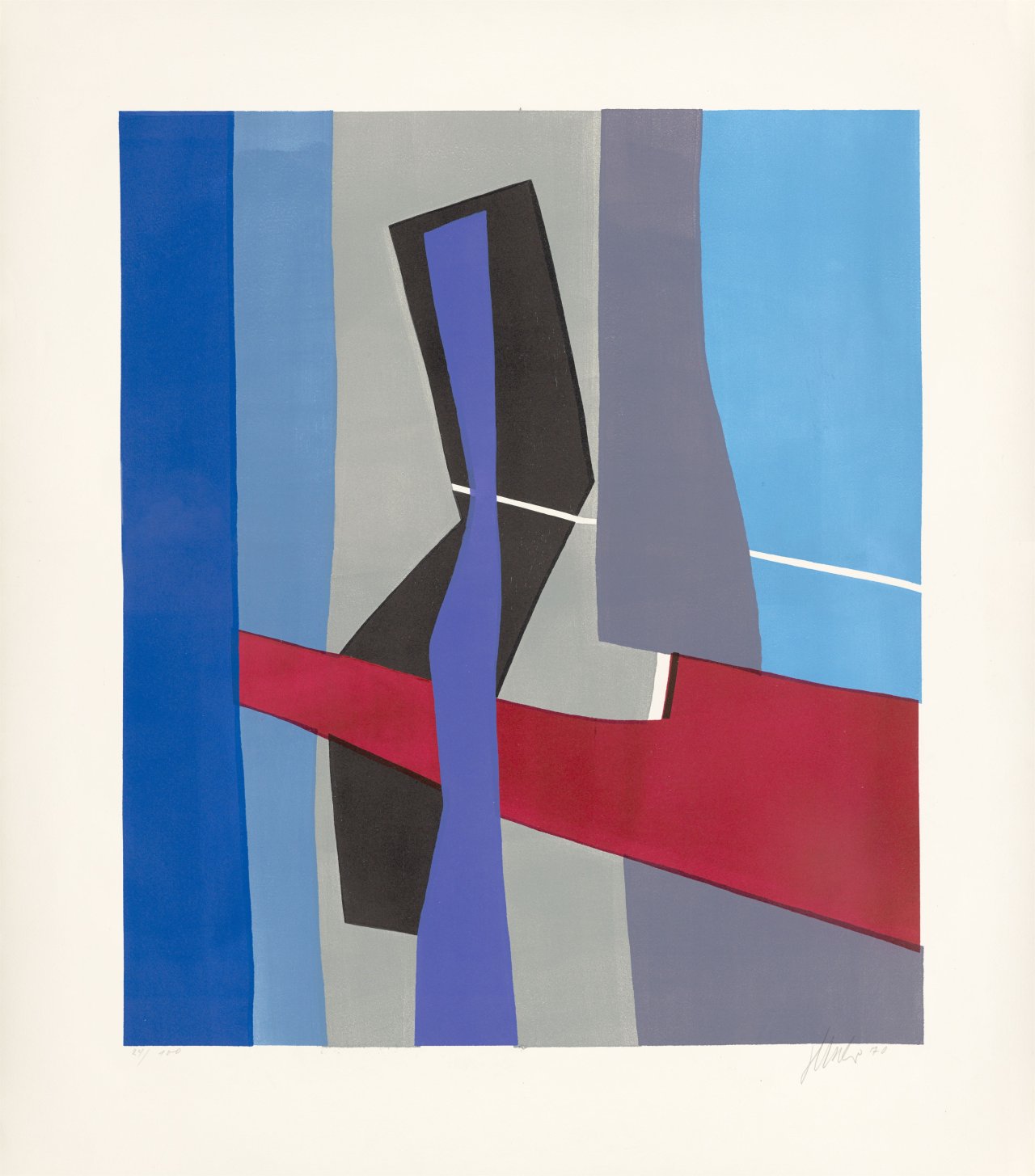 This picture shows the following artwork: Fritz Winter. „Mit weißer Linie“. 1970.