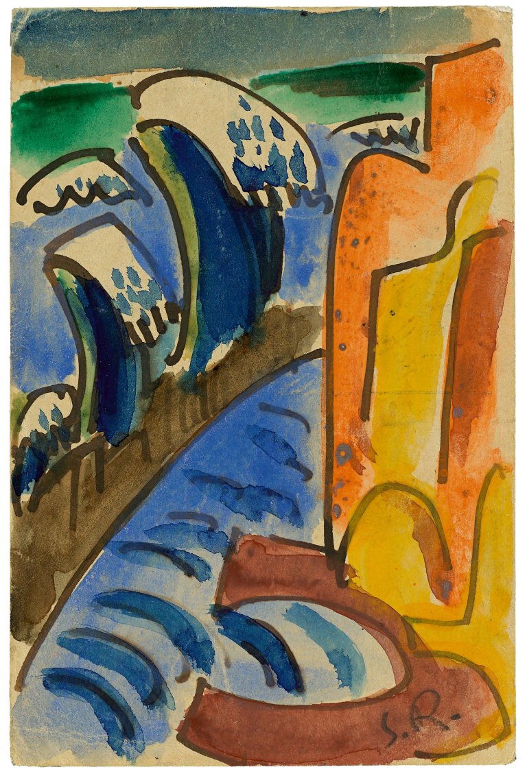 Auf diesem Bild ist das folgende Kunstwerk zu sehen: Karl Schmidt-Rottluff. „Sturmflut in Jershöft“. 1921 (?).