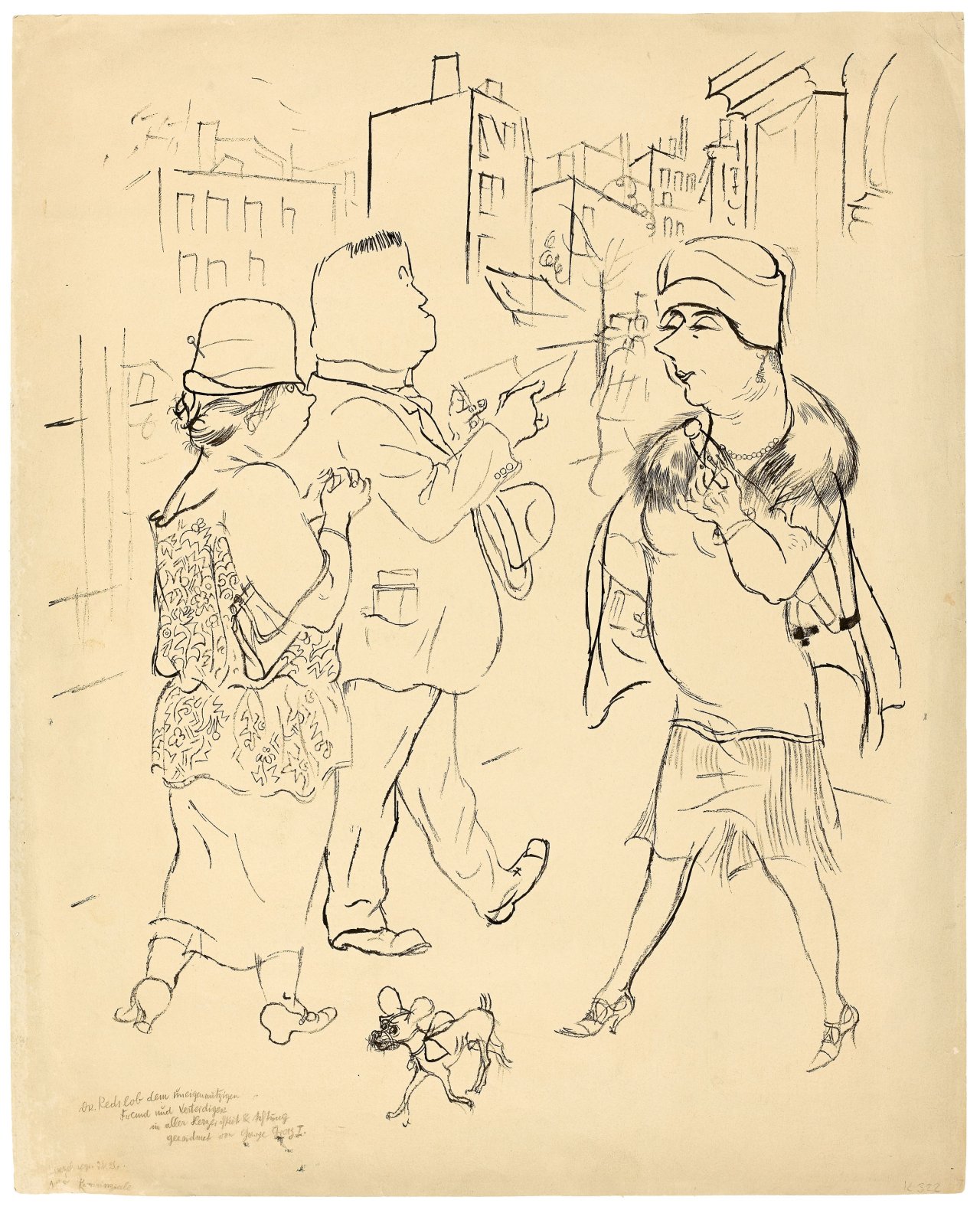 This picture shows the following artwork: George Grosz. „Passanten, Berlin“ / „Provinziale“. 1926.