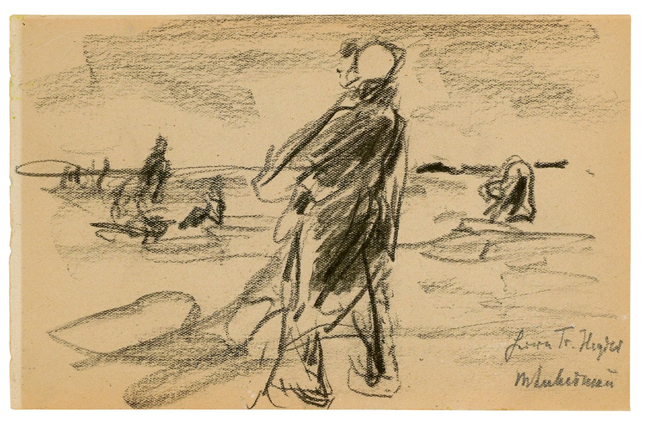This picture shows the following artwork: Max Liebermann. The Net Patchers. (before) 1921.