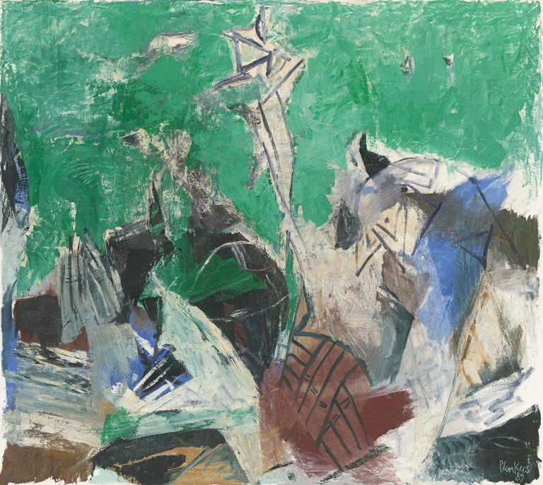 Auf diesem Bild ist das folgende Kunstwerk zu sehen: Stefan Plenkers. „Vor Grün“. 1989.