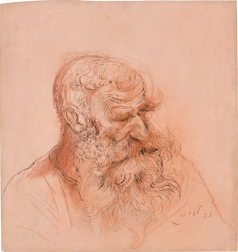 Auf diesem Bild ist das folgende Kunstwerk zu sehen: Otto Dix. „Bärtiger Bauer III“. 1939.