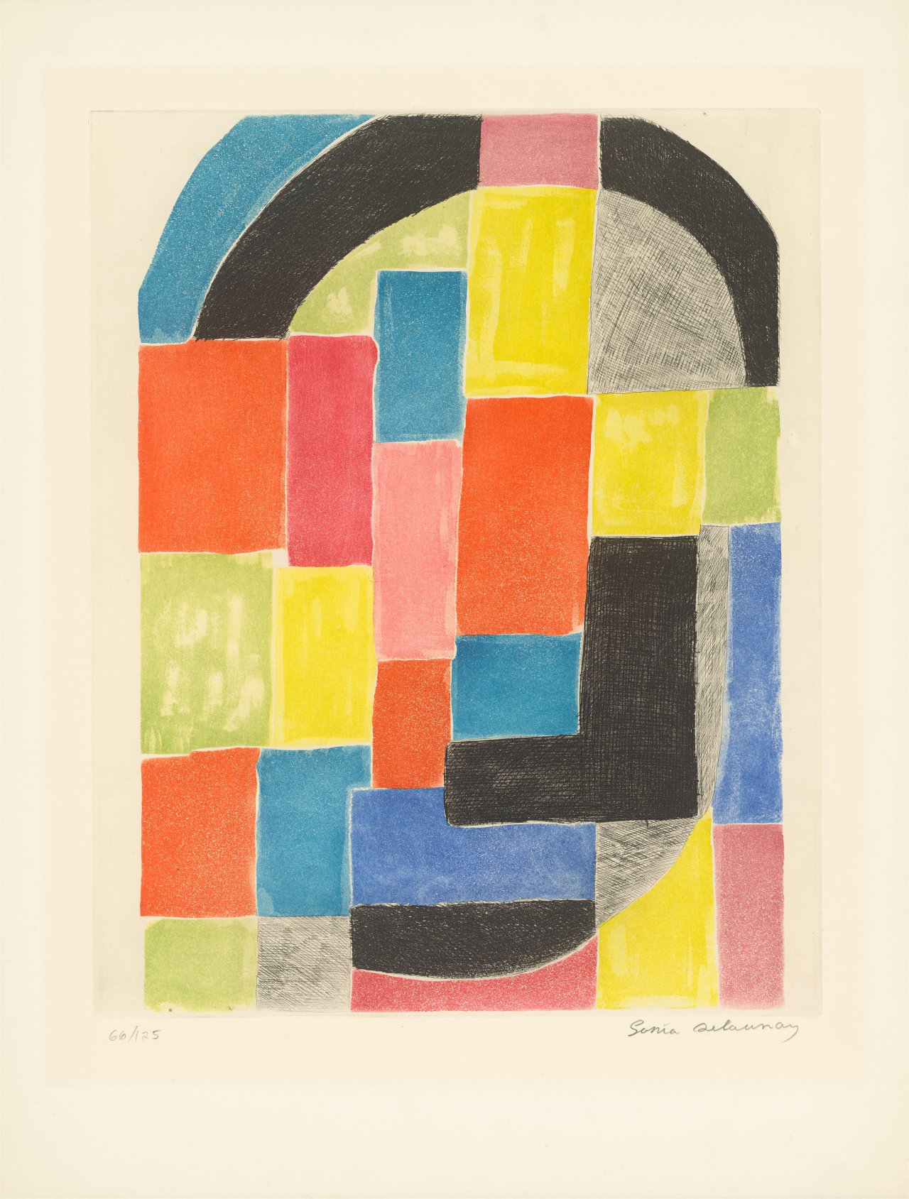 Auf diesem Bild ist das folgende Kunstwerk zu sehen: Sonia Delaunay. Ohne Titel. 1970.