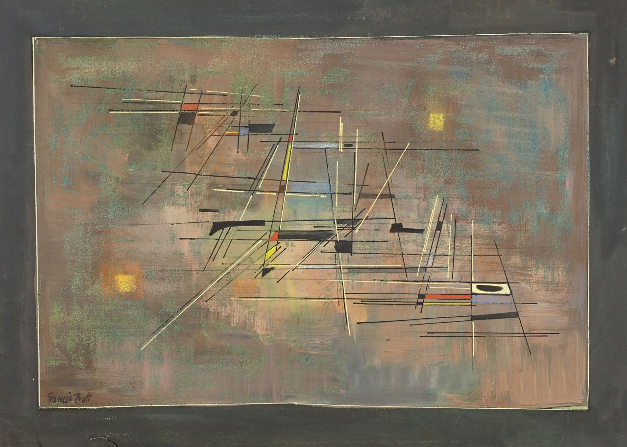 Auf diesem Bild ist das folgende Kunstwerk zu sehen: Francis Bott. Ohne Titel. Um 1950.