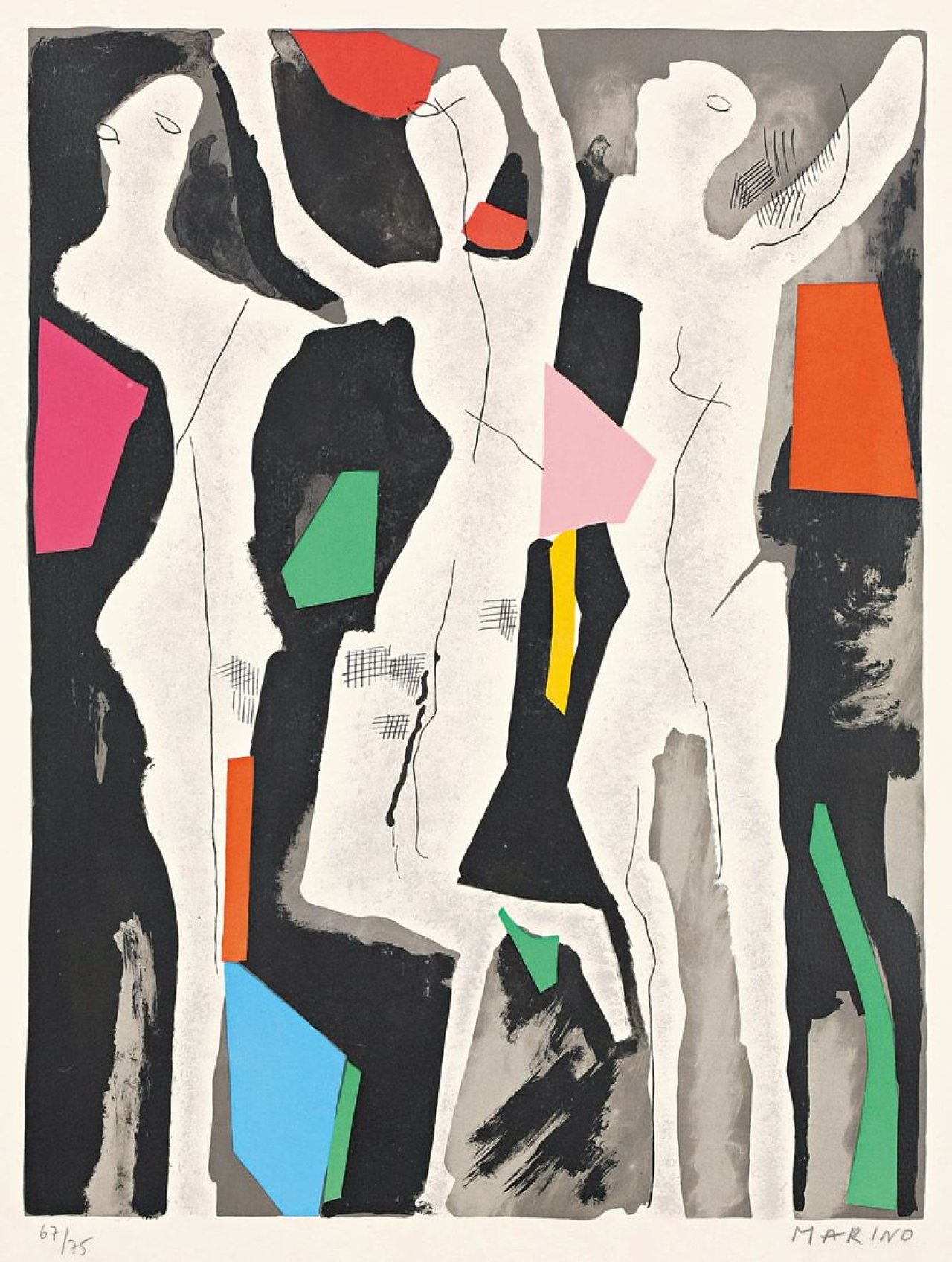 Auf diesem Bild ist das folgende Kunstwerk zu sehen: Marino Marini. Figuren aus „Le Sacre du Printemps“. 1974.