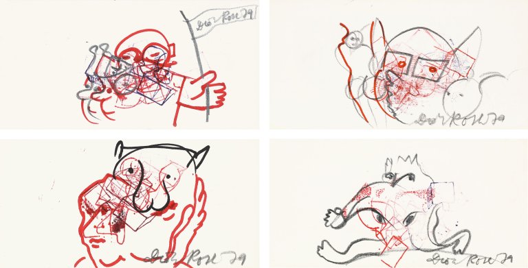 Auf diesem Bild ist das folgende Kunstwerk zu sehen: Dieter Roth. Figuren (Restaurant Exil). 1979.