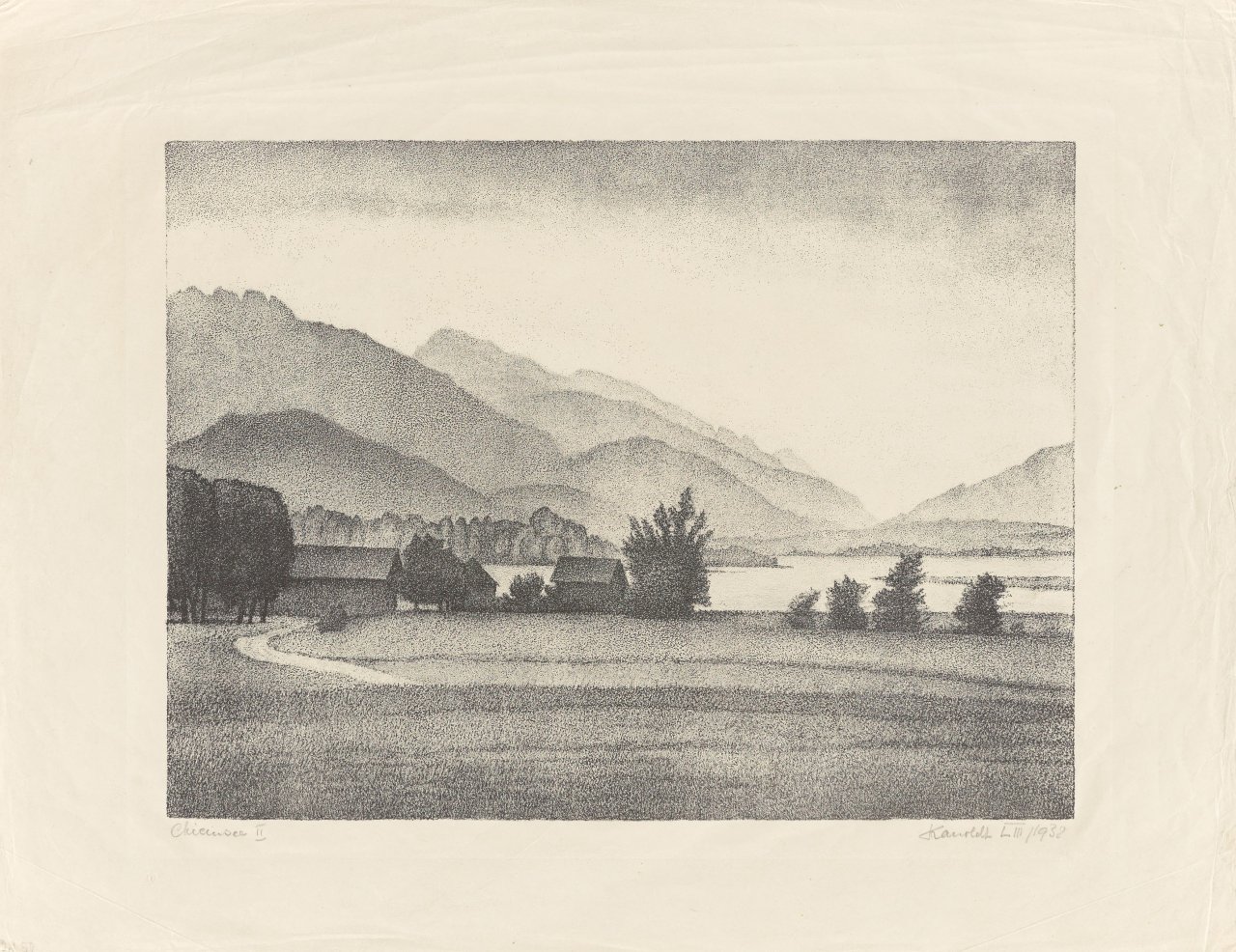 Auf diesem Bild ist das folgende Kunstwerk zu sehen: Alexander Kanoldt. „Chiemsee II“. 1938.