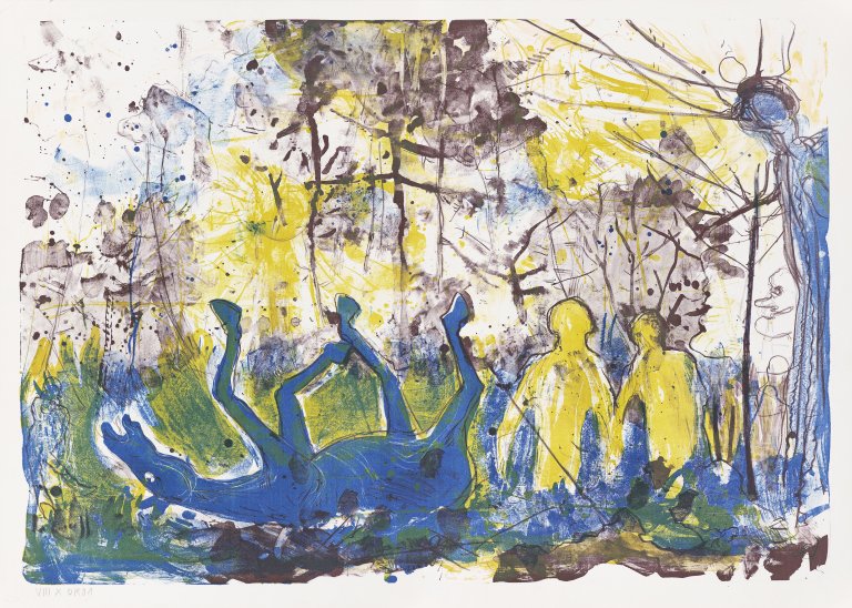 Auf diesem Bild ist das folgende Kunstwerk zu sehen: Daniel Richter. „Laßt doch die alte Möhre zimbeln“. 2001.