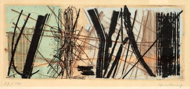 Auf diesem Bild ist das folgende Kunstwerk zu sehen: Hans Hartung. „2“. 1953.