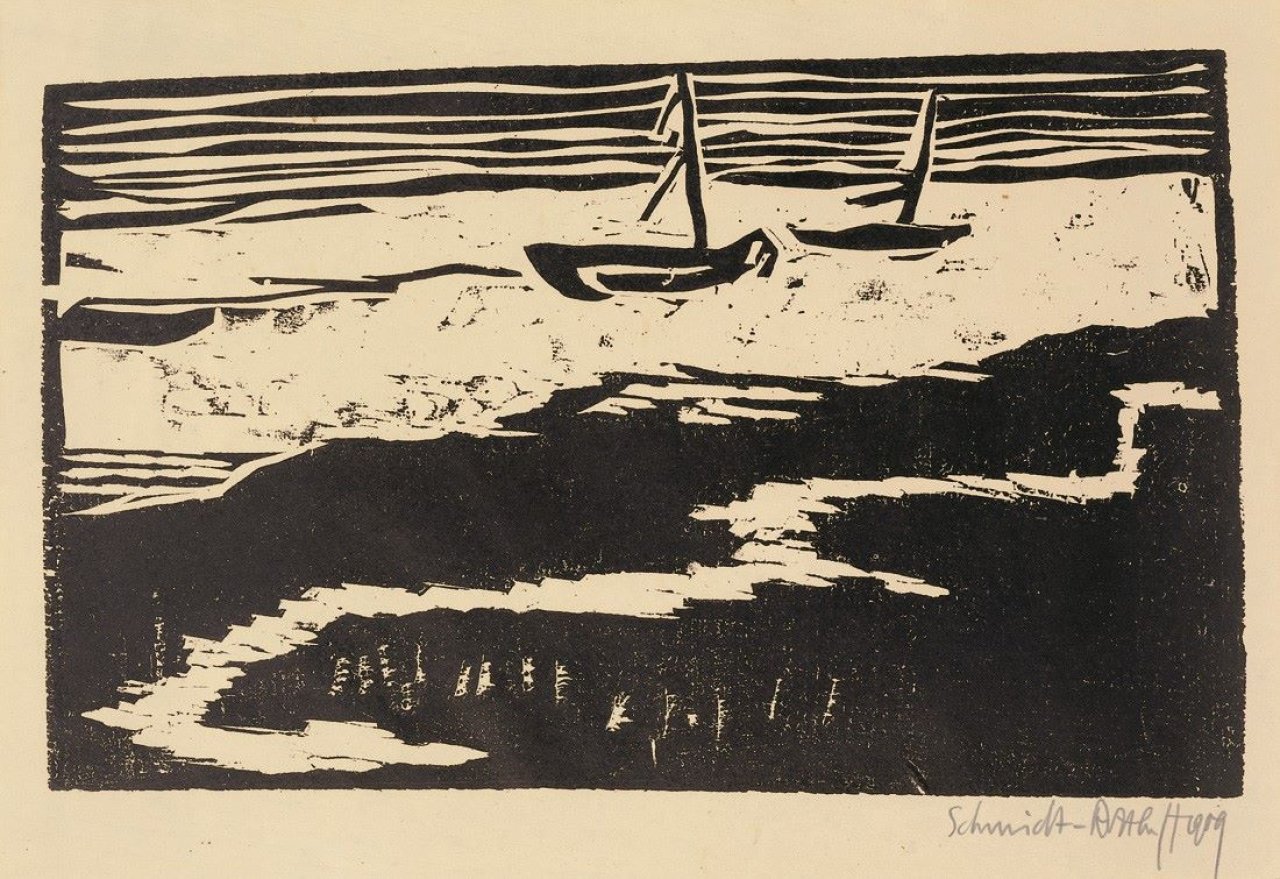 Auf diesem Bild ist das folgende Kunstwerk zu sehen: Karl Schmidt-Rottluff. „Wattenmeer“. 1909.