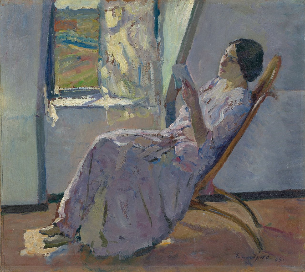Auf diesem Bild ist das folgende Kunstwerk zu sehen: Eugen Spiro. „Landaufenthalt“. 1906.