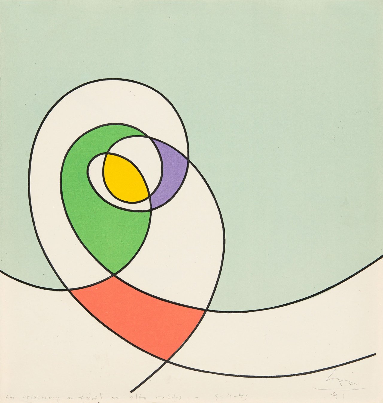Auf diesem Bild ist das folgende Kunstwerk zu sehen: Max Bill. „Variante zu centrisch-excentrische konstruktion“. 1941.