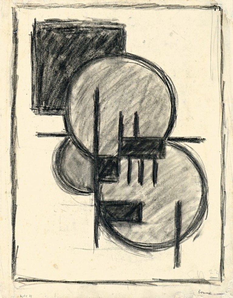 Auf diesem Bild ist das folgende Kunstwerk zu sehen: Erich Buchholz. Entwurf für ein Holzrelief. 1922.