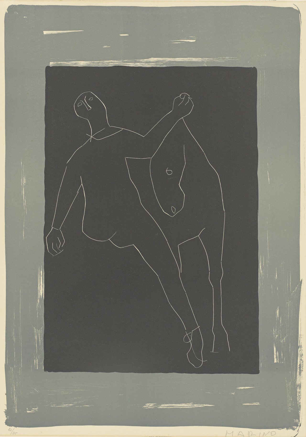 Auf diesem Bild ist das folgende Kunstwerk zu sehen: Marino Marini. „Composizione“. 1955.