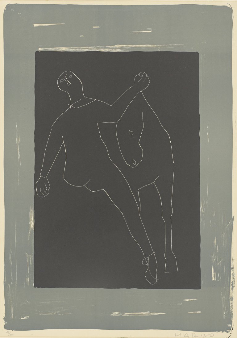 Auf diesem Bild ist das folgende Kunstwerk zu sehen: Marino Marini. „Composizione“. 1955.