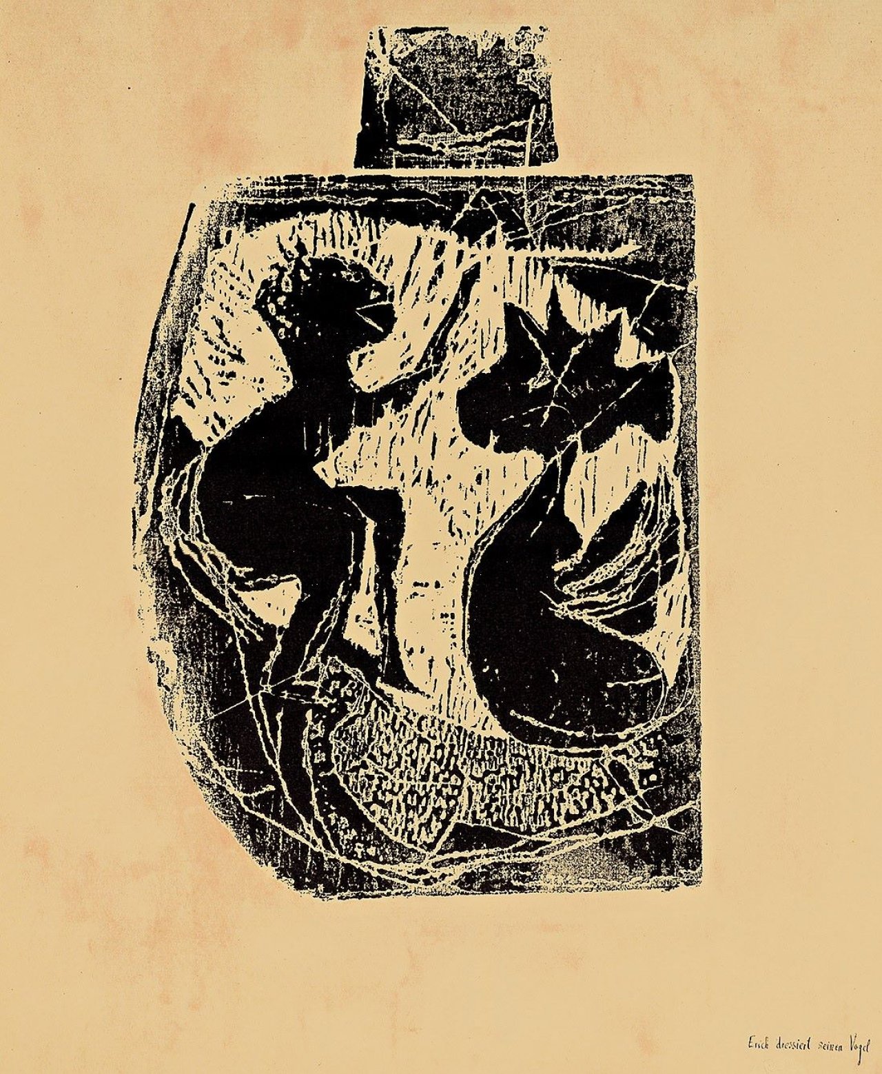 This picture shows the following artwork: Gerhard Altenbourg. „Erich dressiert seinen Vogel“. 1968.