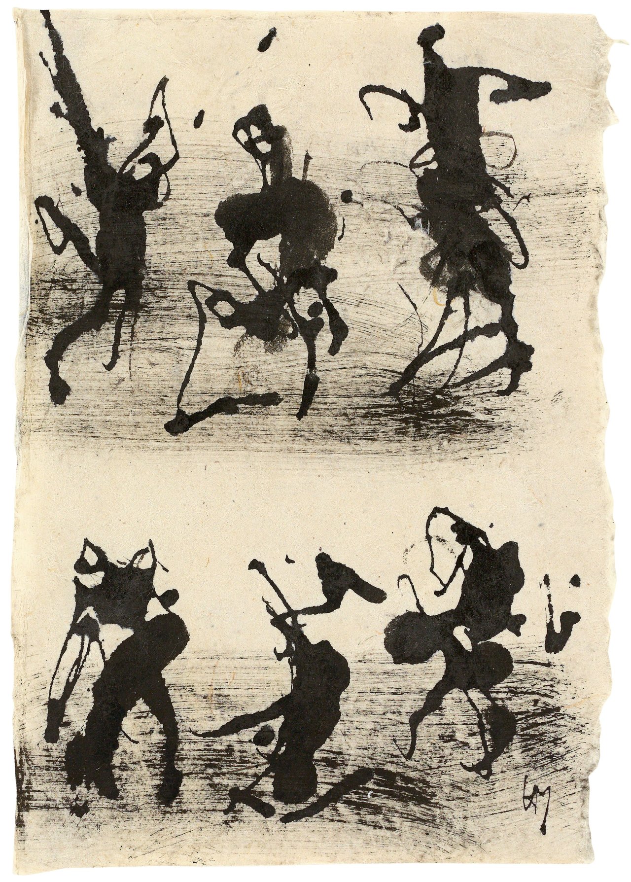 Auf diesem Bild ist das folgende Kunstwerk zu sehen: Henri Michaux. Komposition. (Vor) 1959.