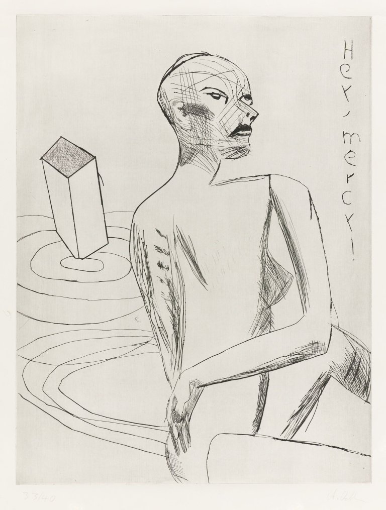 Auf diesem Bild ist das folgende Kunstwerk zu sehen: Albert Oehlen. „Hey Mercy“.