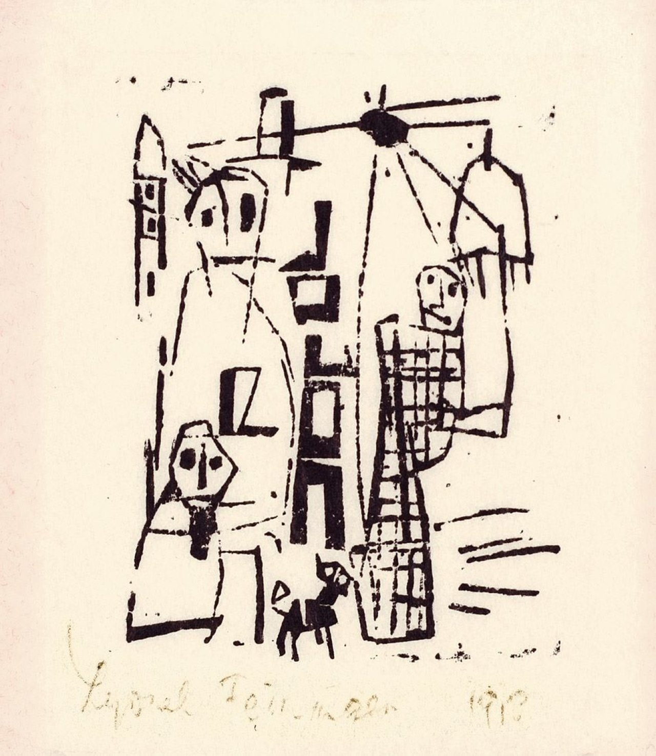 Auf diesem Bild ist das folgende Kunstwerk zu sehen: Lyonel Feininger. „Spaziergang“. 1918.