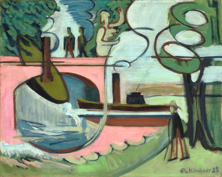 Auf diesem Bild ist das folgende Kunstwerk zu sehen: Ernst Ludwig Kirchner. „Lützowufer am Morgen“. 1929.