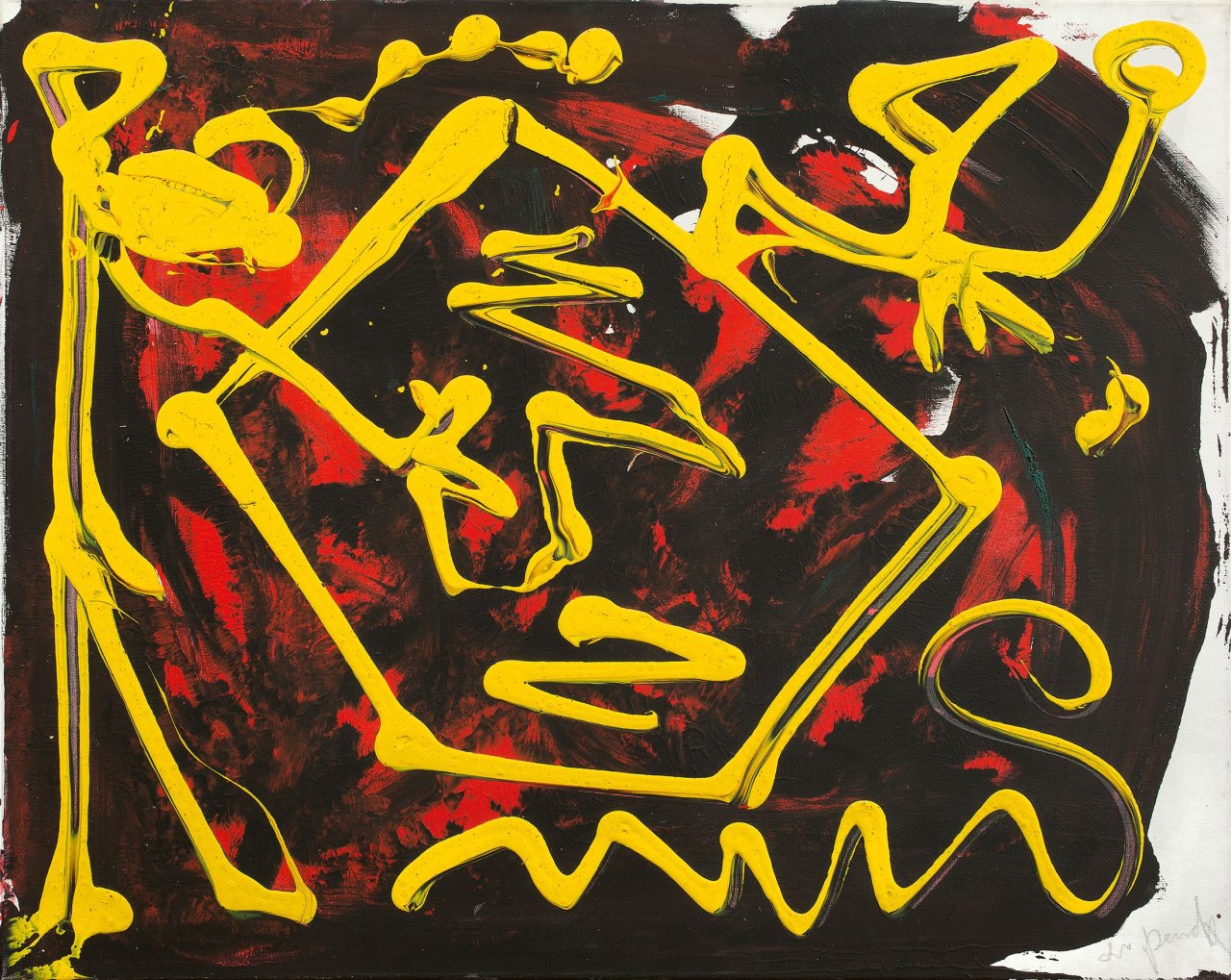 Auf diesem Bild ist das folgende Kunstwerk zu sehen: A.R. Penck. „Pentagon IV“. 1983.