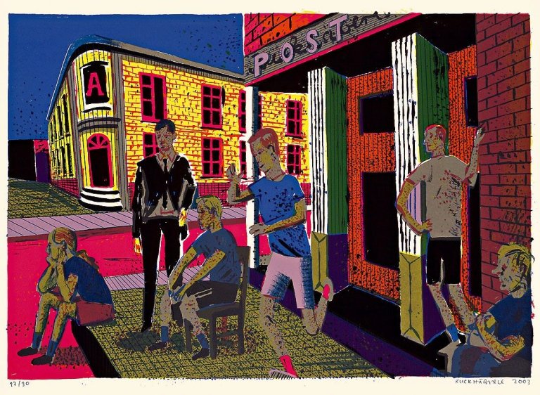 Auf diesem Bild ist das folgende Kunstwerk zu sehen: Christoph Ruckhäberle. „Stille Post“. 2003.