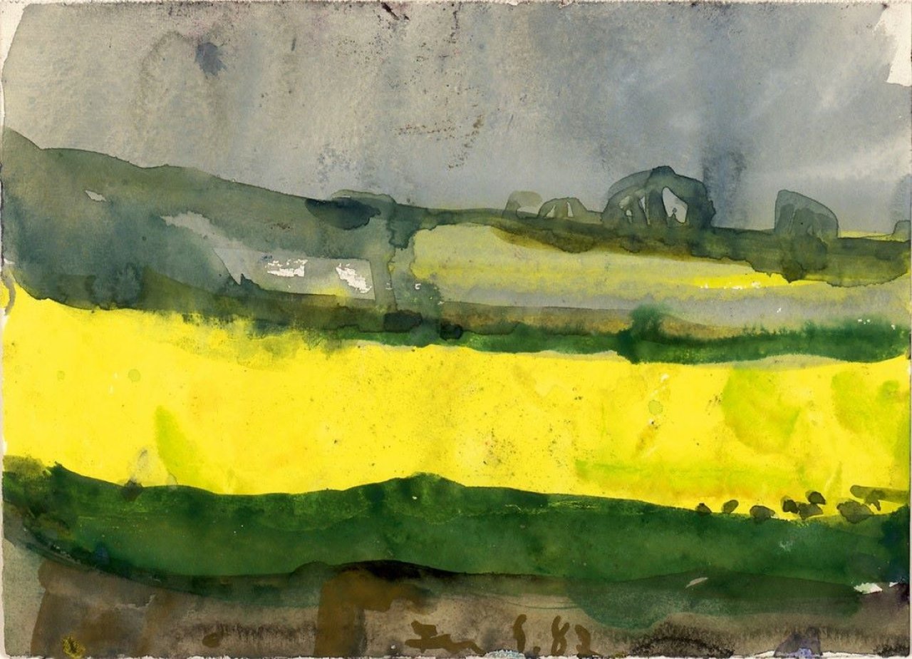 This picture shows the following artwork: Klaus Fußmann. Rapsfeld. 1987.