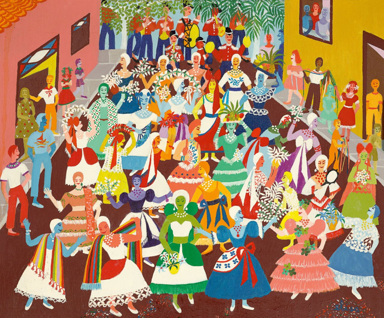 Auf diesem Bild ist das folgende Kunstwerk zu sehen: Elisa Martins da Silveira. Baianas no carnaval. 1979.