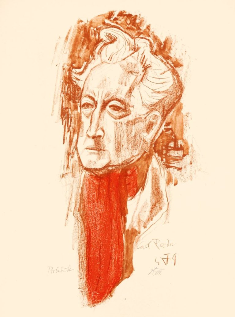 Auf diesem Bild ist das folgende Kunstwerk zu sehen: Otto Dix. „Maler Karl Rade (Mit langem Halstuch)“.