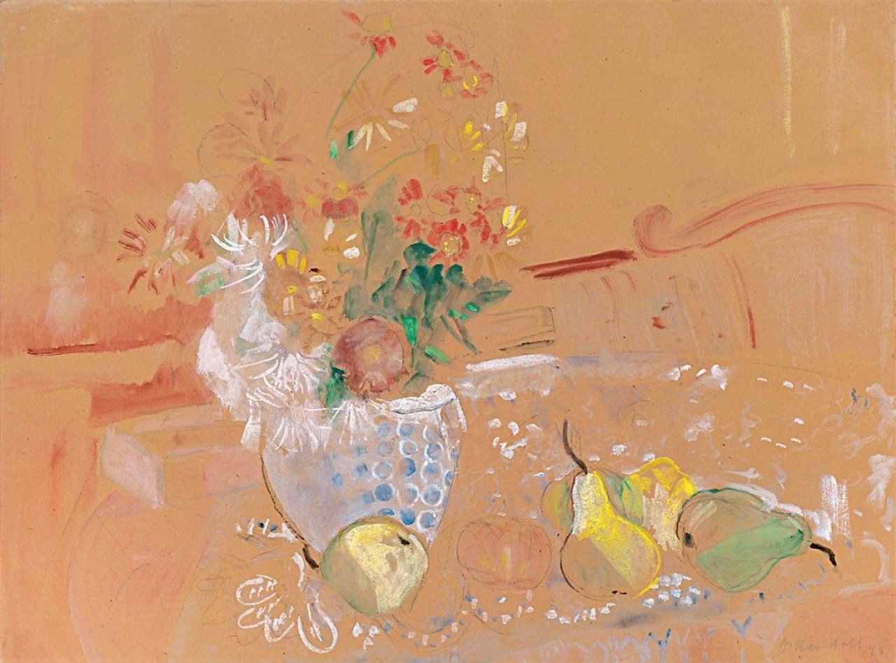 Auf diesem Bild ist das folgende Kunstwerk zu sehen: Oskar Moll. „Blumenstilleben“. 1945.