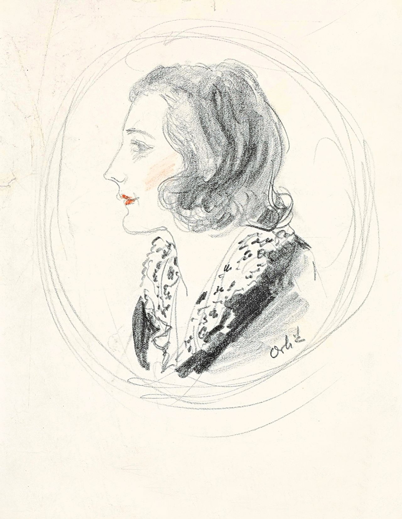 Auf diesem Bild ist das folgende Kunstwerk zu sehen: Emil Orlik. Portrait Elisabeth Bergner. Wohl 1921.