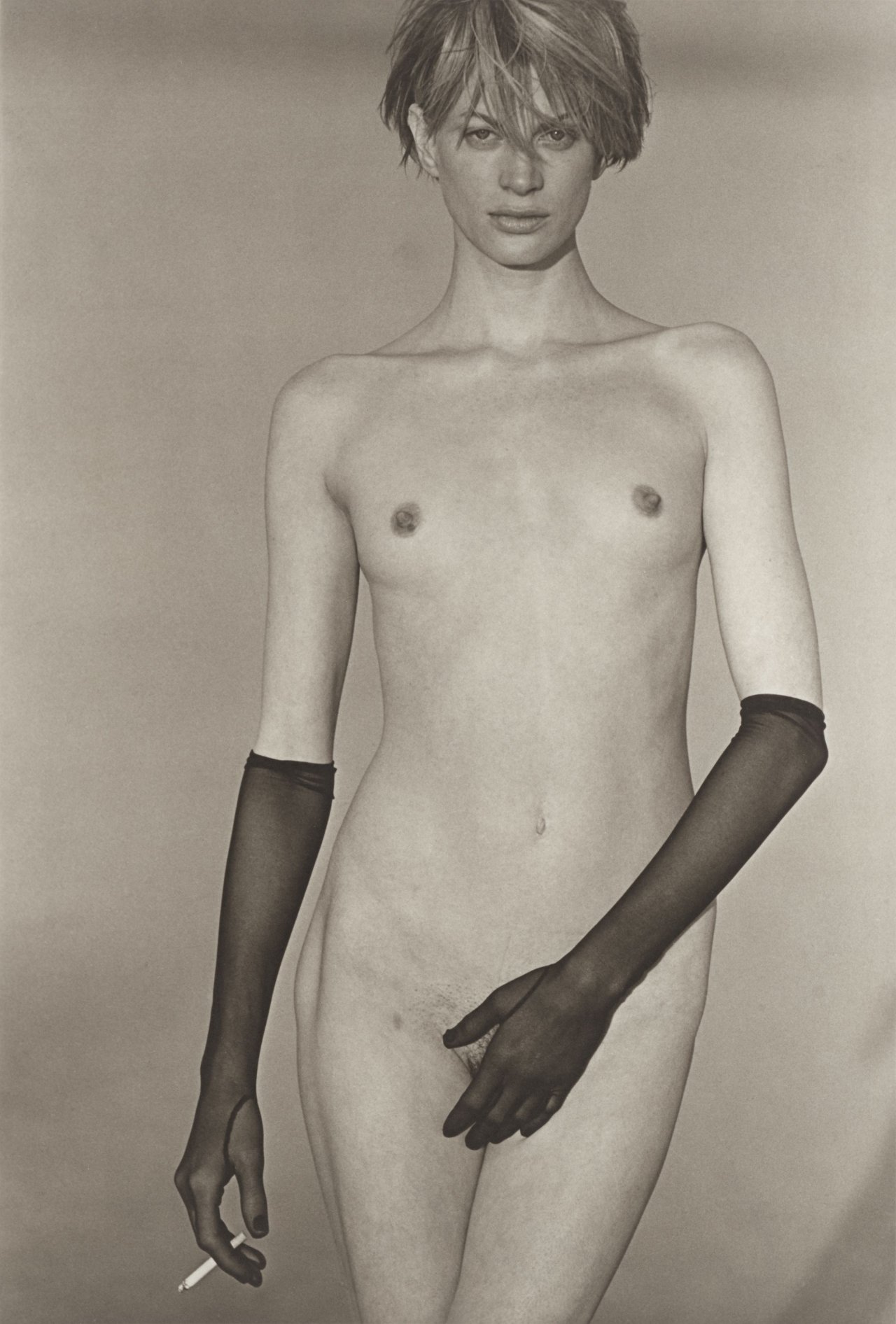 Auf diesem Bild ist das folgende Kunstwerk zu sehen: Peter Lindbergh. Kristen McMenamy, El Mirage, Kalifornien. 1995.