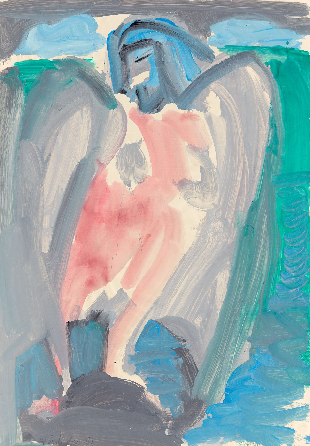 Auf diesem Bild ist das folgende Kunstwerk zu sehen: Karl Horst Hödicke. Geier. 1981.