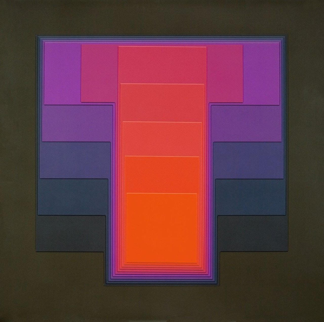 Auf diesem Bild ist das folgende Kunstwerk zu sehen: Karl Gerstner. „Color Sound 1 D“. 1968-79.