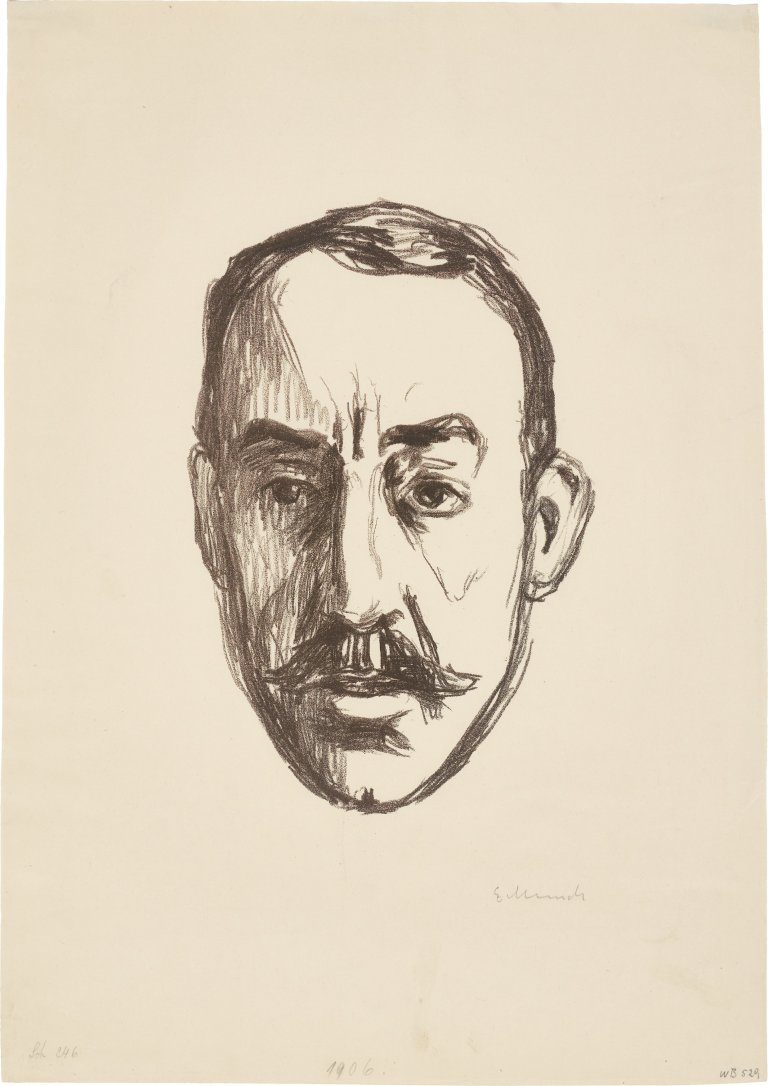This picture shows the following artwork: Edvard Munch. ”Henry van de Velde”. 1906.