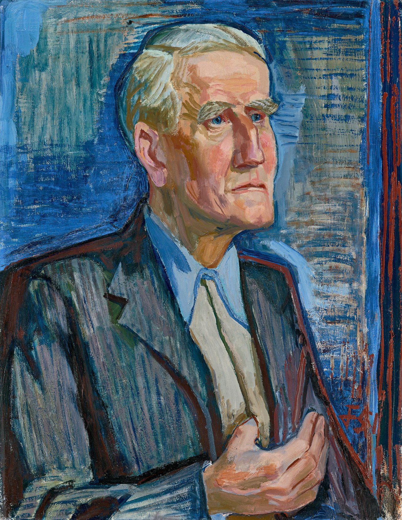 Auf diesem Bild ist das folgende Kunstwerk zu sehen: Otto Dix. „Bildnis Adalbert Colsman“ / „Bildnis Thilda Colsman“. 1951.