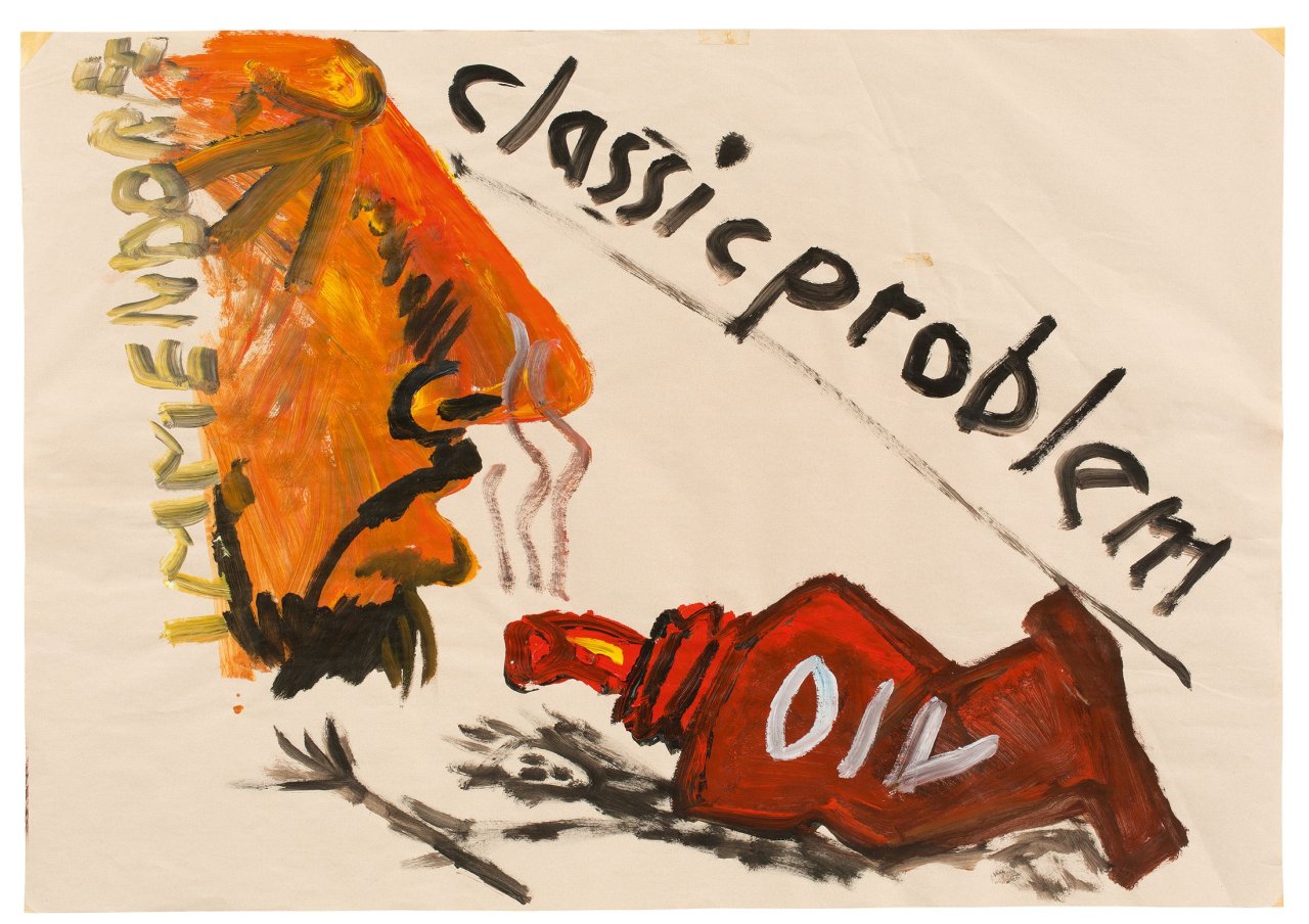 Auf diesem Bild ist das folgende Kunstwerk zu sehen: Jörg Immendorff. „Classic problem oil“. 1981.