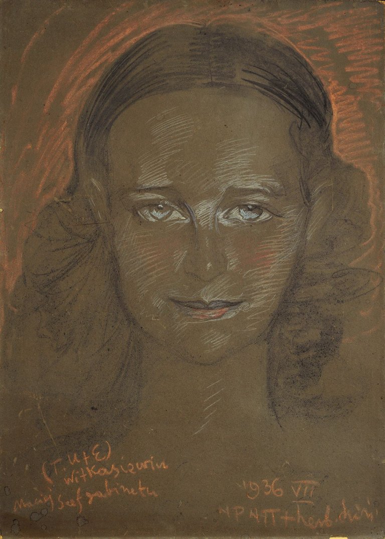 Auf diesem Bild ist das folgende Kunstwerk zu sehen: Stanislaw Ignacy Witkiewicz. „Portrait Jadwiga Sobolewska von den Blazejewicz“. 1936.