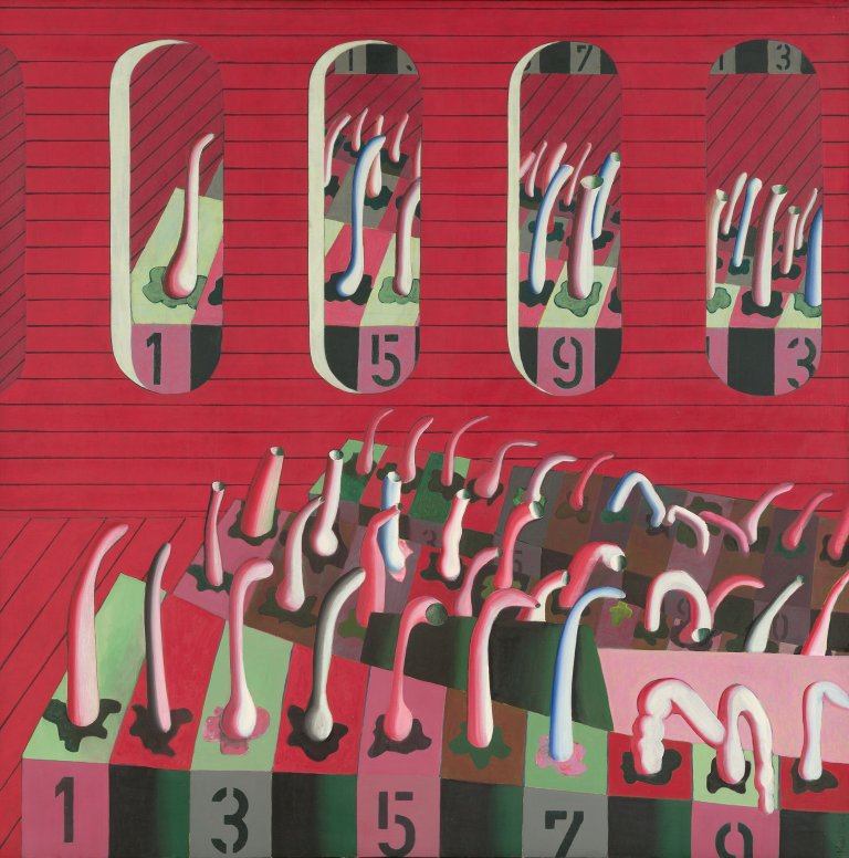 Auf diesem Bild ist das folgende Kunstwerk zu sehen: Ulrich Knispel. „Zahlensystem 1, 5, 9“. 1972.