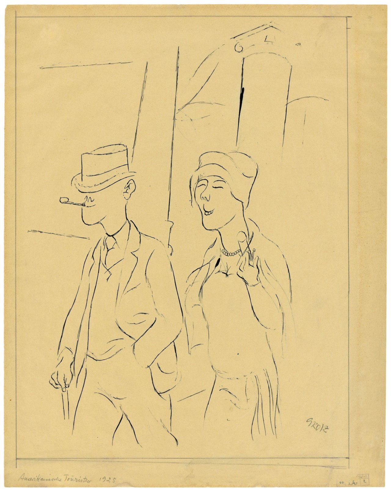 Auf diesem Bild ist das folgende Kunstwerk zu sehen: George Grosz. „Amerikanische Touristen“. 1925.
