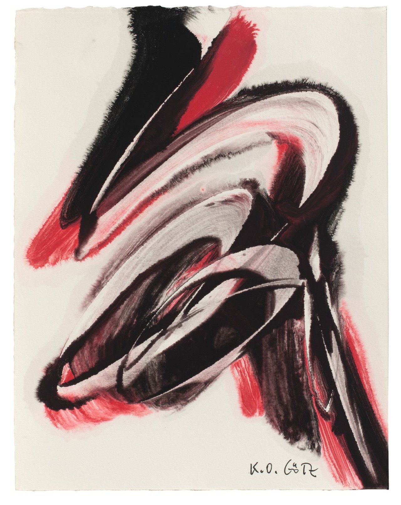Auf diesem Bild ist das folgende Kunstwerk zu sehen: Karl Otto Götz. Ohne Titel. 1957.
